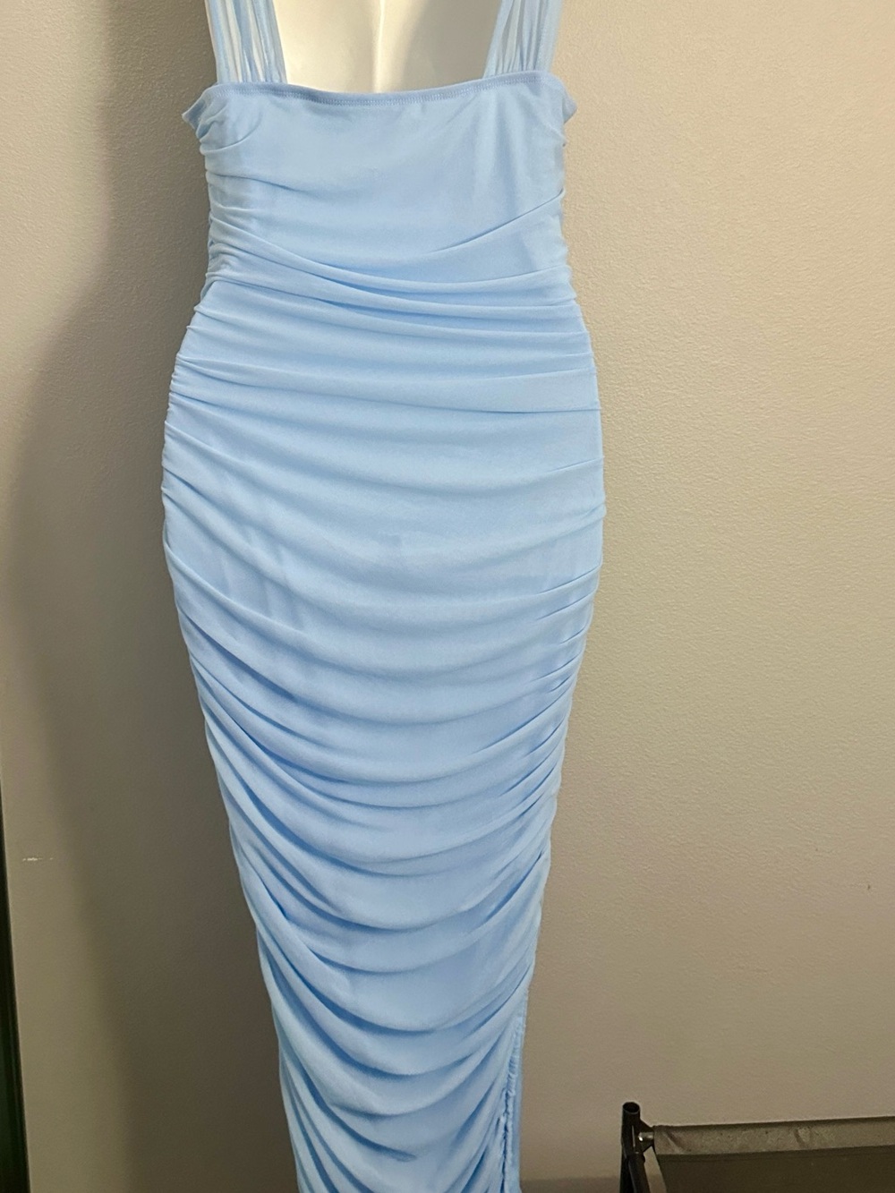 SHEIN Light Blue Ruched Maxi Dress - Picture 2 of 4
